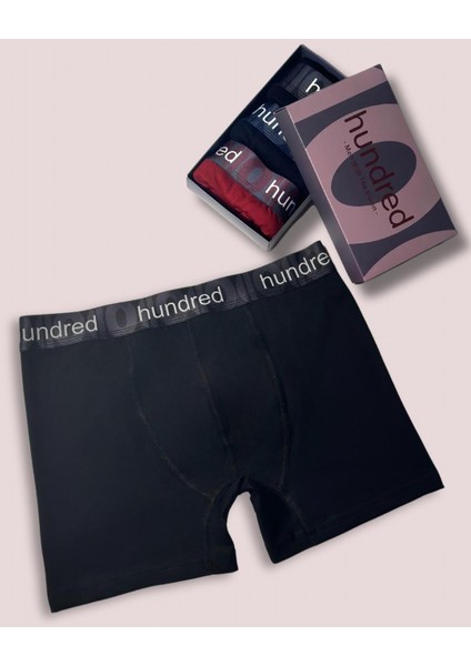 Erkek 3'lü Kutulu Premium Pamuklu Boxer (Siyah-Lacivert-Gri) modelleri
