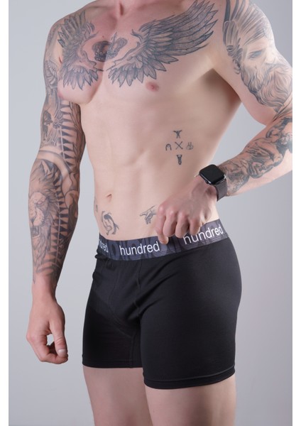 Erkek 3'lü Kutulu Premium Pamuklu Boxer (Siyah-Lacivert-Gri)