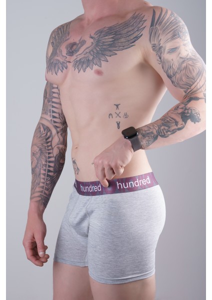Erkek 3'lü Kutulu Premium Pamuklu Boxer (Siyah-Lacivert-Gri)