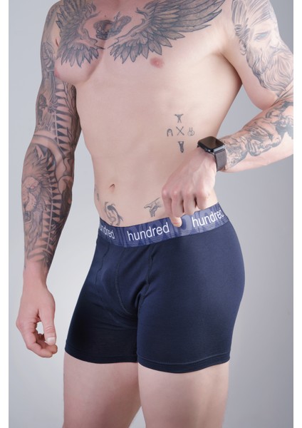 Erkek 3'lü Kutulu Premium Pamuklu Boxer (Siyah-Lacivert-Gri)