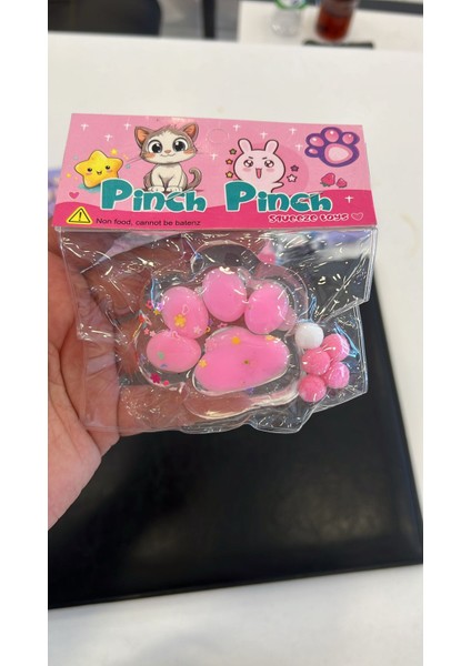 Kedi Pati Patisi Taba Şeffaf Pembe Fu Fu Moj Moj Yumuşak Squishy Stress Oyuncak Sukuşi Pullu