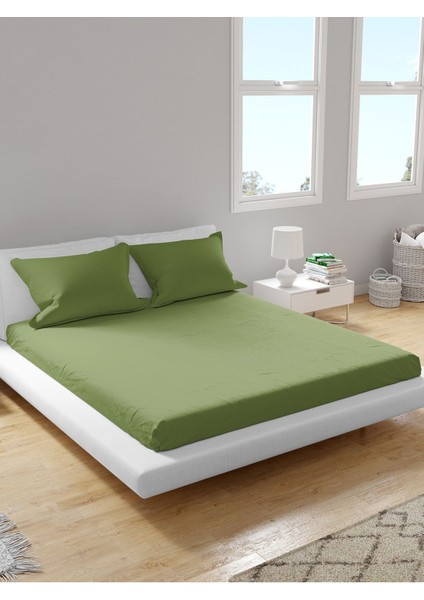 Premium %100 Pamuk Akfil Lastikli Çarşaf Takımı Tek/çift/battal (90/100/120/160/180) Flat Colors A-G
