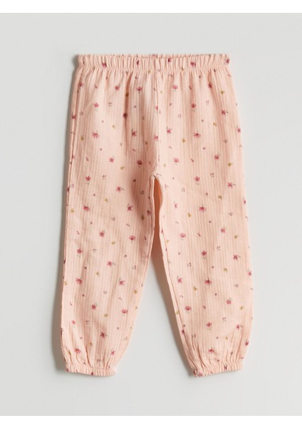 Yeni Sezon Beli Lastikli Cicekli Kiz Cocuk Pijama Alt - S5KJ24Z1