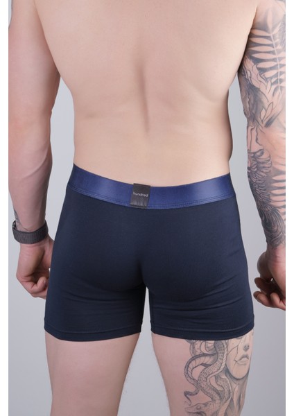 Erkek 3'lü Kutulu Premium Pamuklu Boxer (Siyah-Lacivert-Bordo)