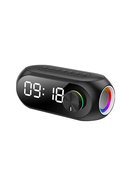Alarmlı Bluetooth Dijital Masa Saati Fm Radyo + Tf Kart + Aux + Saat Alarm Hoparlör Şarjlı