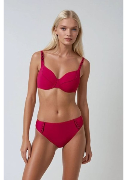 Kapsız Telli Kakın Kenarlı Debi Drape Detaylı Toparlayıcı Bikini Takımı fırsatları