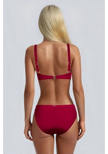 Kapsız Telli Kakın Kenarlı Debi Drape Detaylı Toparlayıcı Bikini Takımı indirimleri
