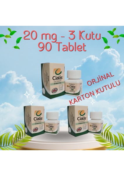 Çialis 20 Mg 3 Kutu (90 Tablet) %100 Orjinal Constrain