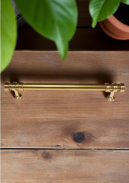 Nesli Alüminyum Metal Lüks Modern Mobilya Çekmece Mutfak Dolabı Kulpu Altın 192MM (5 Adet) fırsatları