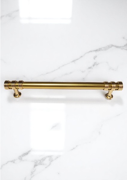 Nesli Alüminyum Metal Lüks Modern Mobilya Çekmece Mutfak Dolabı Kulpu Altın 192MM (5 Adet)