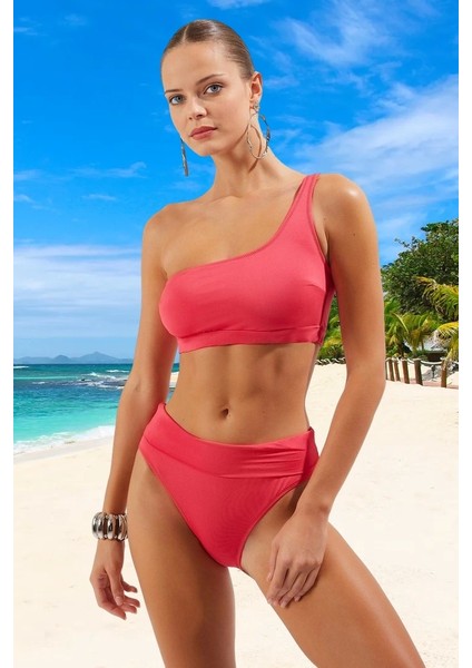 Tek Omuz Bikini Takımı Su Sporları Için Hızlı Kuruyan Ergonomik Kesim Özel Tasarım