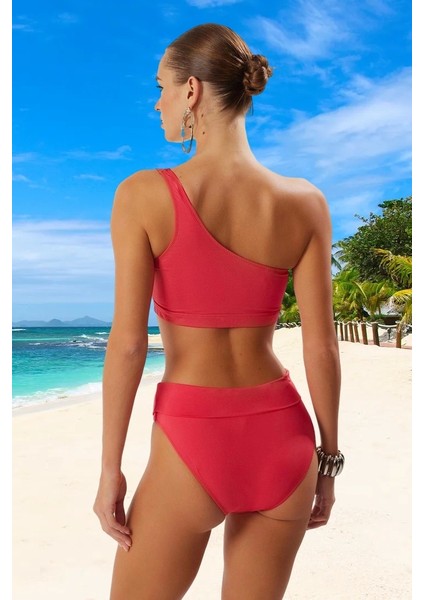 Tek Omuz Bikini Takımı Su Sporları Için Hızlı Kuruyan Ergonomik Kesim Özel Tasarım