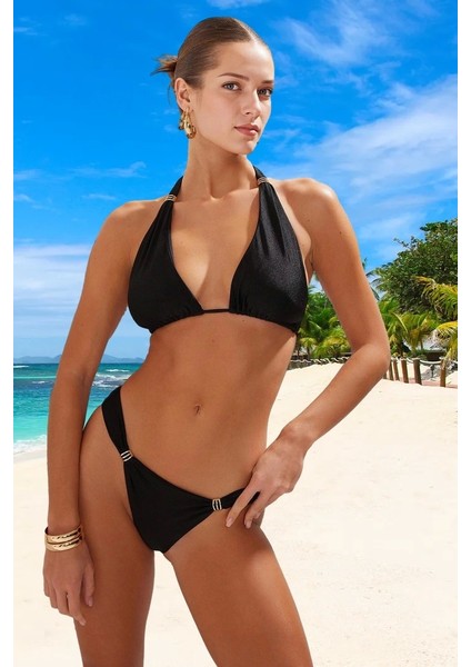 Parlak Üçgen Bikini Takımı Premium Kalite Yaz Koleksiyonu Hızlı Kuruyan fiyatları