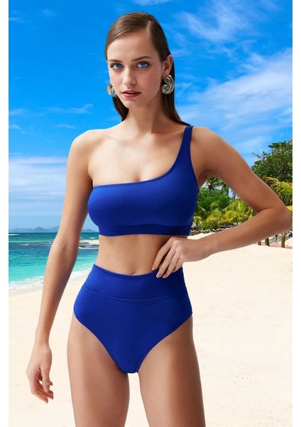 Tek Omuz Bikini Takımı Su Sporları Için Hızlı Kuruyan Ergonomik Kesim Özel Tasarım