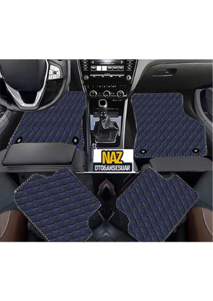 Ford Ecosport 2016 + Uyumlu Mavi Dikişli Siyah Deri Paspas