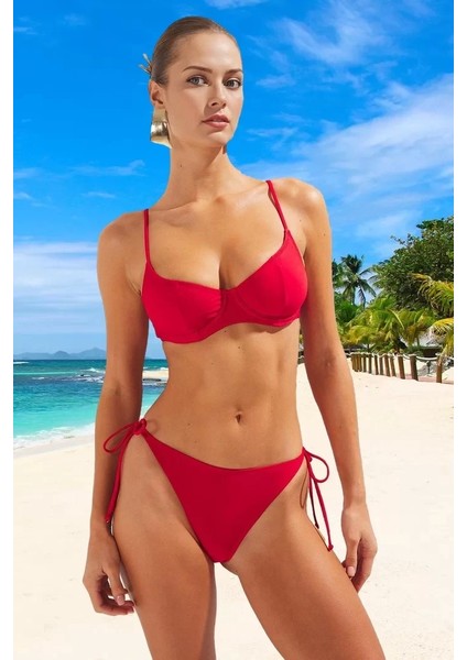 Desenli Bağlamalı Bikini Takımı Şık Detaylı Premium Kalite Yaz Koleksiyonu Özel Tasarım