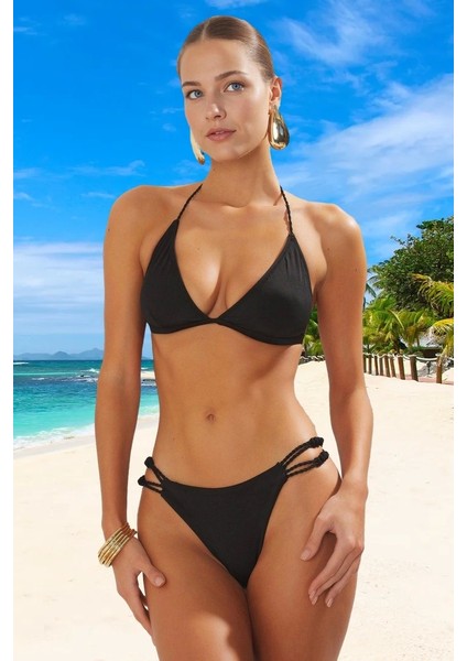 Üçgen Bikini Takımı Su Sporları Için Plaj ve Havuz Hızlı Kuruyan Esnek Kumaş