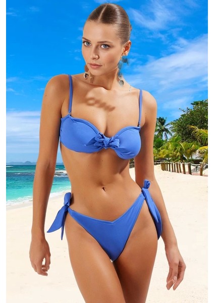 Straplez Bağlamalı Bikini Takımı Hızlı Kuruyan Su Sporları Için Esnek Kumaş Ergonomik Kesim