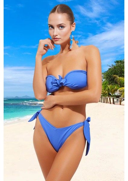 Straplez Bağlamalı Bikini Takımı Hızlı Kuruyan Su Sporları Için Esnek Kumaş Ergonomik Kesim fiyatları