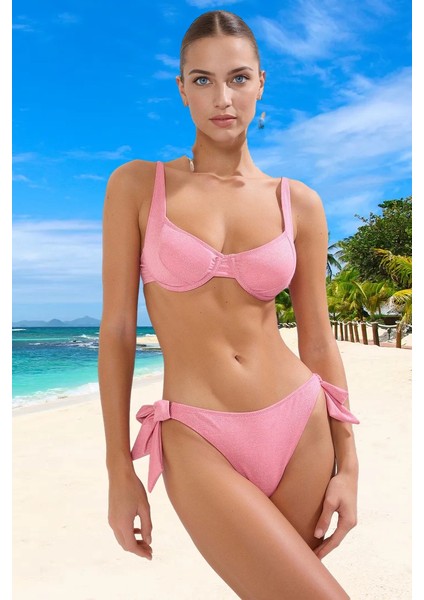 Bağlamalı Simli Bikini Takımı Ergonomik Kesim Şık Detaylı Premium Kalite