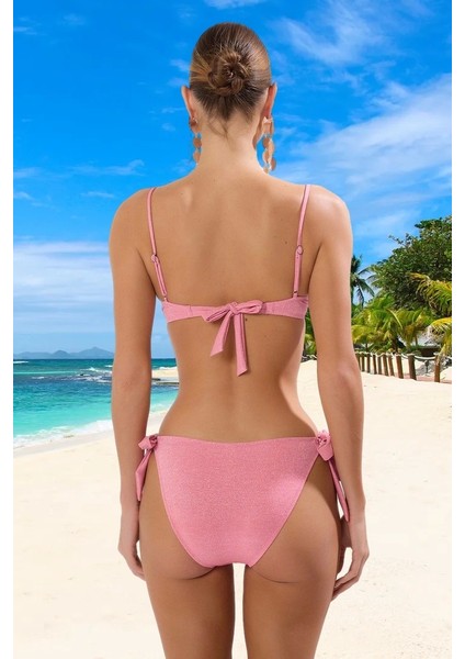 Bağlamalı Simli Bikini Takımı Ergonomik Kesim Şık Detaylı Premium Kalite modelleri