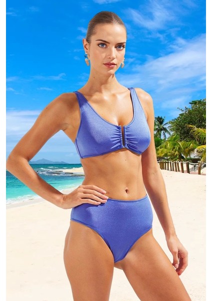 Parlak Bikini Takımı Yaz Koleksiyonu Ergonomik Kesim Esnek Kumaş Su Sporları Için