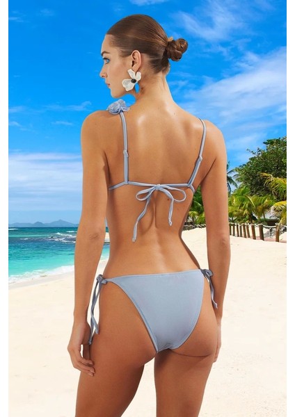 Üçgen Bikini Takımı Özel Tasarım Plaj ve Havuz Için Esnek Kumaş Su Sporları