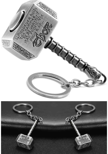 Thor Çekiç Anahtarlık – Marvel Temalı 3D Mini Mjolnir Metal Anahtarlık, Özel Hediyelik Aksesuar, Çanta ve Araba Anahtarı Süsü Koleksiyon