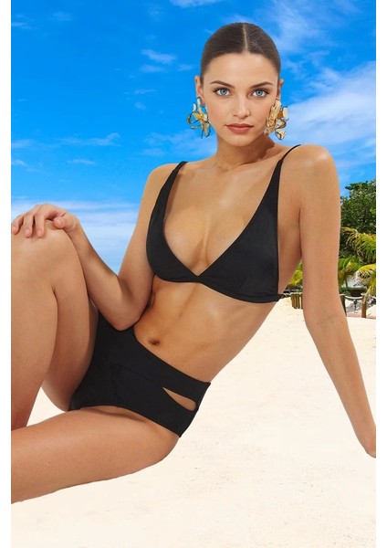 Desenli Üçgen Bikini Takımı Hızlı Kuruyan Özel Tasarım Plaj ve Havuz Için fiyatları