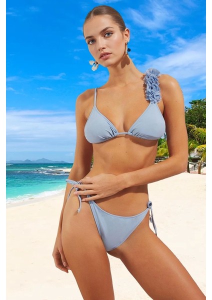 Üçgen Bikini Takımı Özel Tasarım Plaj ve Havuz Için Esnek Kumaş Su Sporları