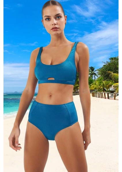 Parlak Bikini Takımı Özel Tasarım Hızlı Kuruyan Yüksek Konfor Plaj ve Havuz Için