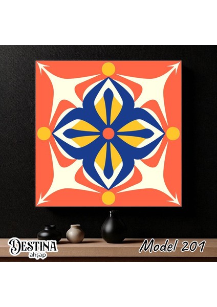 Mandala Boyama Seti-Ahşap Boyama-Model 201-23CM*23CM