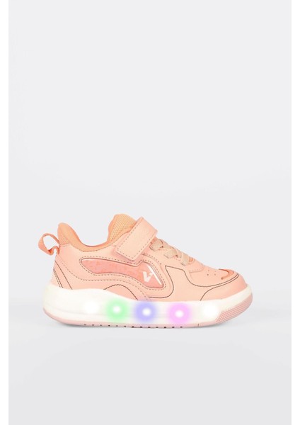 Disnew Işıklı Kız Okul Öncesi Pudra Sneaker