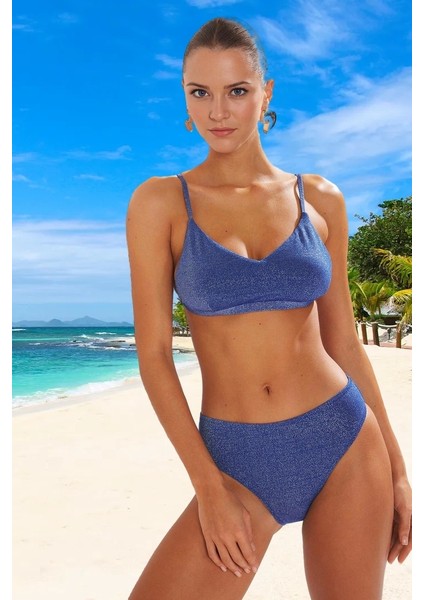 Simli Bikini Takımı Su Sporları Için Esnek Kumaş Yaz Koleksiyonu Klora Dayanıklı fiyatları