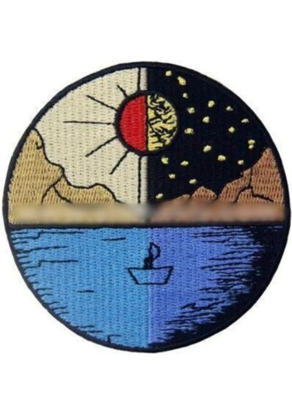 Günden Geceye Nakış Işleme Arma Patch 8×8 cm