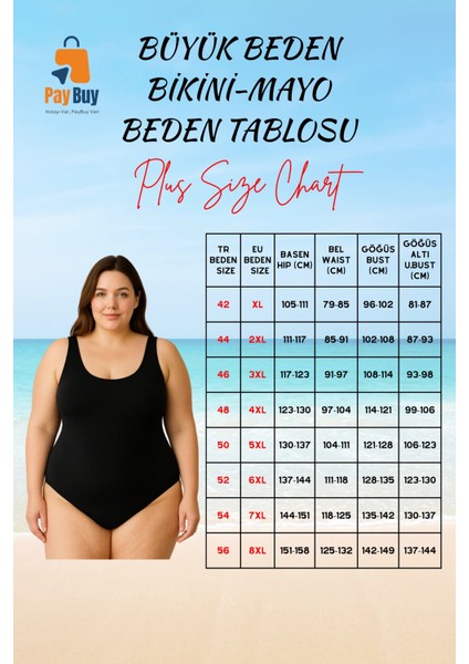 Konforlu Rahat Kesim Büyük Beden Mayo Geniş Battal Boy Plus Size
