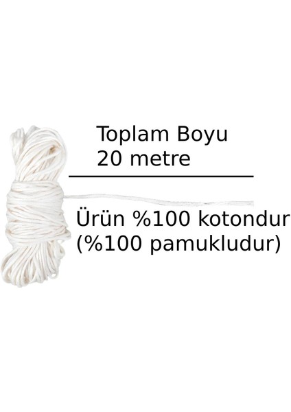 Fırında Et Tavuk Hindi Pişirme Ipi Sosiz Sucuk Yapım Ipliği Çok Amaçlı Mutfak Ip Boy Tek Parça 20 Metre