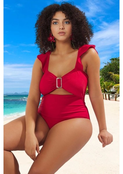 Konforlu Fırfırlı Rahat Kesim Büyük Beden Mayo Hızlı Kuruyan Yaz Koleksiyonu