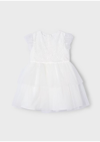 Kız Çocuk Pullu Tül Elbise 3914M