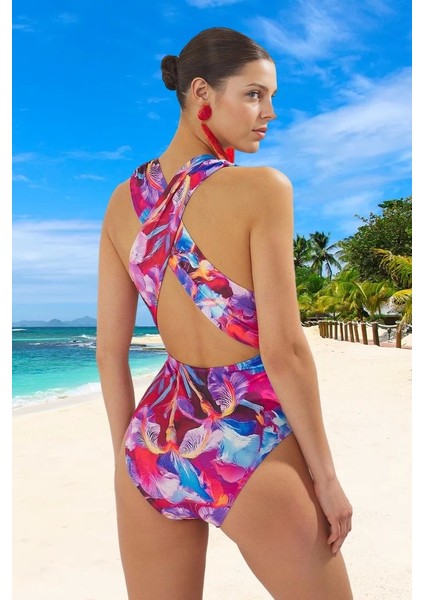 Drape Desenli Mayo Deniz Kıyafeti Özel Tasarım Su Sporu Plaj ve Havuz Için modelleri