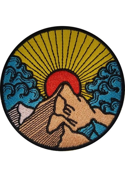Montain Güneş Nakış Işleme Patch 8/8 cm