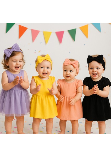 Büyük Fiyonklu Kız Bebek / Çocuk Saç Bandı Siyah modelleri