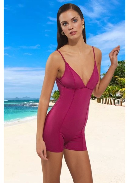 Desenli V Yaka Mayo Su Sporu Kıyafeti Deniz Yüzme Mayosu Hızlı Kuruyan