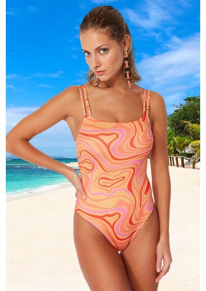 Desenli Mayo Yüksek Konfor Hızlı Kuruyan Plaj Mayosu Deniz Kıyafeti Ergonomik Kesim