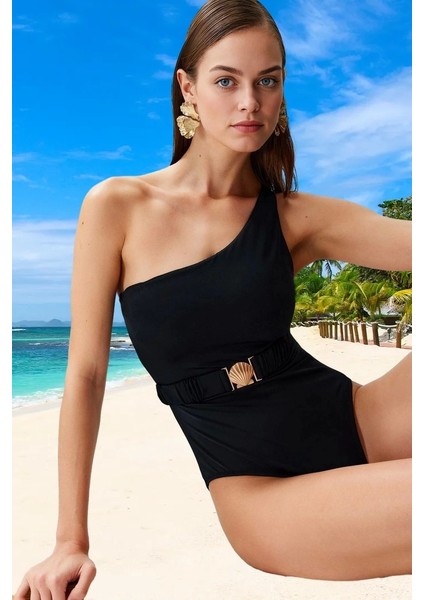 Desenli Tek Omuz Mayo Banyo Kıyafeti Yüksek Konfor Yüzme Plaj Mayosu fiyatları