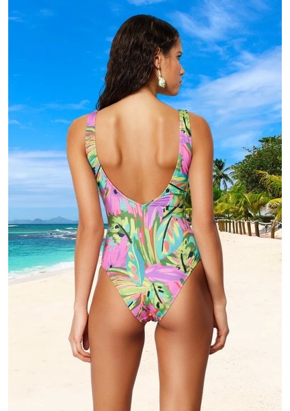 Derin V Yaka Desenli Mayo Su Sporu Kıyafeti Yüzme Mayosu Özel Tasarım modelleri