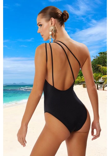 Desenli Tek Omuz Mayo Banyo Kıyafeti Yüzme Mayosu Swimsuit Şık Detaylı Esnek Kumaş modelleri