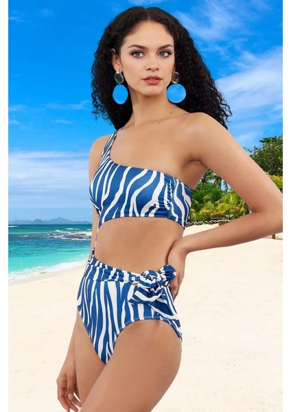 Desenli Tek Omuz Mayo Su Sporu Kıyafeti Klora Dayanıklı Plaj Mayosu Banyo fiyatları