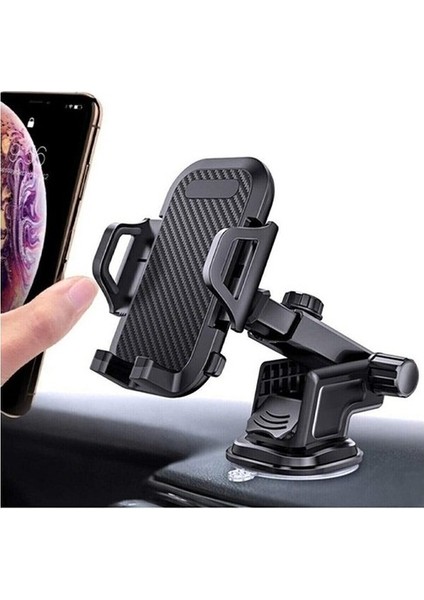 Uzayan Ayarlanabilir Cam ve Torpido Için Vantuzlu Telefon Tutucu