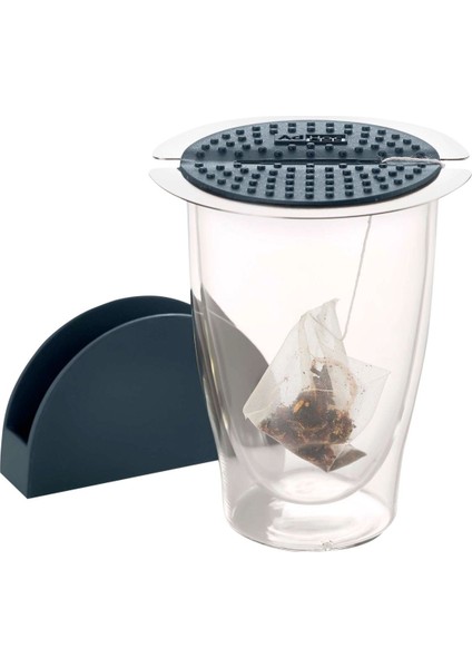 Squeeta Çay Poşeti Presi, Paslanmaz Çelik & Gri, 11 cm